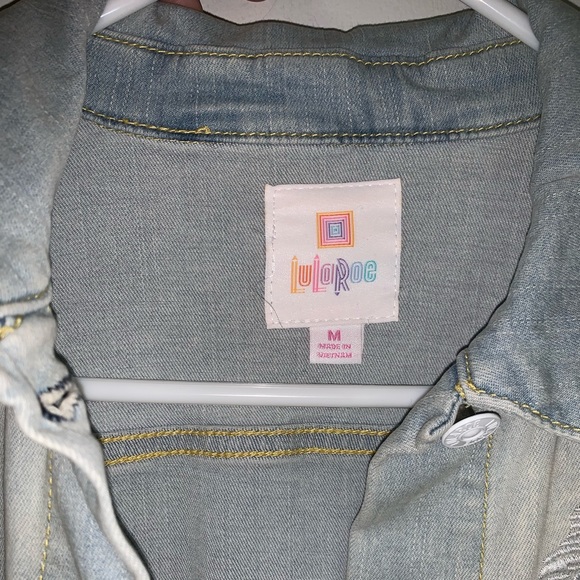 LuLaRoe embroidered Jaxon jean jacket - Picture 5 of 8